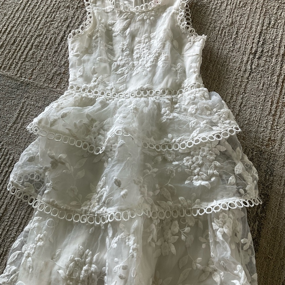 Gianni Bini White Ruffled Tiered Sundress